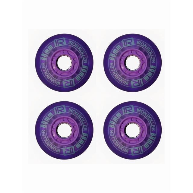 Kit De 4 Llantas Led Moradas De 80mm Para Patines
