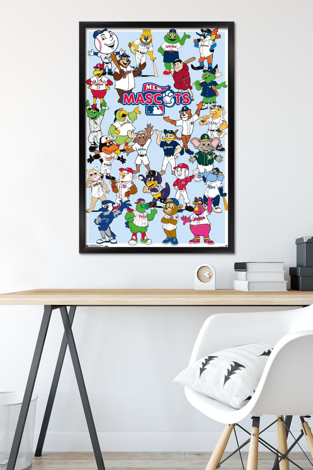MLB 24.25'' x 35.75'' Framed Mascots Poster