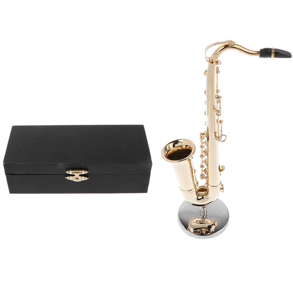 Miniature 14cm Copper Saxophone Instrument Model Home Decor Play & Fun Toy 