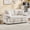 Cream White, variant on 58" 3-in-1 Upholstered Futon Sofa Bed, Convertible Pull Out Sleeper Couch with Side Pockets and USB, Foldable Loveseat Daybed for Living Room Bedroom, Pink