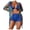 Blue, variant on WREESH Womens 3 Piece Swimsuits Tropical Print Bikini Set with Kimono Beach Cover Ups Printed Bikini Straps Bikini Deep V Split Swimsuit Set Swimsuit Set Bathing Suit Blue