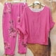 thumbnail image 2 of Conjunto de tops y pantalones de manga larga con cuello redondo y estampado para mujer Wmkox8yi  bvn2736, 2 of 8