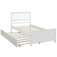 thumbnail image 3 of Dtwnek Twin Size Platform Bed with Trundle, White, 3 of 9