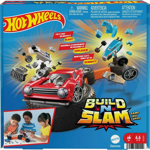 Hot Wheels Build ‘n Slam Kids Games, Car Game, Family Game Night