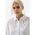 thumbnail image 2 of Ellos Plus Size Eyelet Button Front Shirt With Blouson Sleeves, 2 of 5