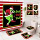 thumbnail image 3 of Juego de 4 cortinas de ducha navideñas con alfombras, tapa de inodoro y alfombrilla de baño, decoración de baño de invierno, juego de accesorios., 3 of 6