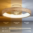 thumbnail image 5 of Bedroom Chandeliers 20 Inchs Low Profile Ceiling Fans with Lights and Remote Flush Mount Wooden Ceiling Fan and Light,3000-6000K Dimmable LED Fan Lighting Timing 6 Speeds Reversible Small Fans Light, 5 of 9