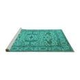 thumbnail image 2 of Ahgly Company Machine Washable Indoor Rectangle Oriental Turquoise Blue Industrial Area Rugs, 5' x 7', 2 of 4