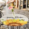 thumbnail image 6 of Sunflowers Round Tablecloth for 36-44 Inch Tables, Fitted Table Cover with Elastic Edge, Farmhouse Bees Vintage Sunshine Summer Waterproof Outdoor Table Cloth Protector for Patio Garden Dinner Picnic, 6 of 9