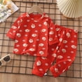 thumbnail image 2 of CAUYDY Kids Boys Clothes Baby Girls Sleepwear Long Sleeve Top and Elastic Waist Pants 2Pcs Set Soft Pajamas Winter Sizes 6-7 Years,Red, 2 of 6