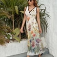 thumbnail image 6 of Watercolor Wildflowers Spring Summer (10) Dress Summer Street Style Bohemia Long Dresses Female Sleeveless Printed Maxi Dress, 6 of 9