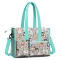thumbnail image 2 of Teacher Tote Bag,Cute Pitbull Terriers Dog and Flower Teacher Utility Tote Bag,Large Work Tote Bags for Women with Multiple Pockets,Top Zipper Closure,13.8x10.6x6.7 Inch, 2 of 5