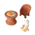 thumbnail image 2 of Figura de gato en miniatura, modelo de mesa y silla, juguete realista de juego de simulación con muebles, modelo para micropaisaje de jardín de hadas. Gato con la cabeza levantada, 2 of 8
