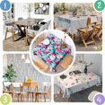 thumbnail image 4 of Pioneer Flower Floral Print Pattern Square Tablecloth,Waterproof Square Table Cover,Wipeable Spillproof Washable Table Cover for Home Kitchen Party Decor 42"X42"(107x107cm), 4 of 6