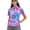 Tie Dye Pattern, variant on Whosucclay Moisture Wicking Women Zip Golf Shirts for Hiking Tennis Travel, Polyester V Neck Elastic Polo Shirts, Heart-Shaped Clover Pattern Size XX-Large