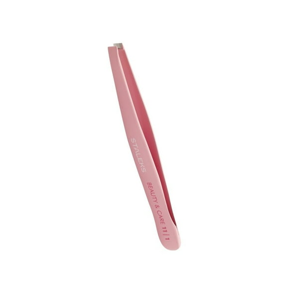 Eyebrow tweezers BEAUTY & CARE 11 TYPE 1 (wide straight), pink colour