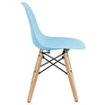 thumbnail image 3 of 2xhome Set of 4 Kids Size Plastic Toddler Chairs with Natural Wooden Dowel Legs, Blue, 3 of 10