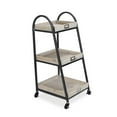 thumbnail image 1 of Cheungs 5475 Square Three Tier Metal Cart with Wood Shelves, 1 of 1