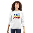 thumbnail image 3 of Funny Christian Y'all Need Jesus Unisex Plus Fleece Graphic Sweatshirt Brisco Brands 4X, 3 of 5