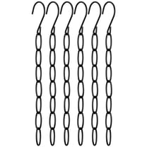 6Pcs Space Saving Hangers, Metal Chain Clothes Hanger Organizer with 7 Slots, Magic Foldable Hangers, Collapsible Vertical Space Saver Hangers for Closet Organizer (Black)