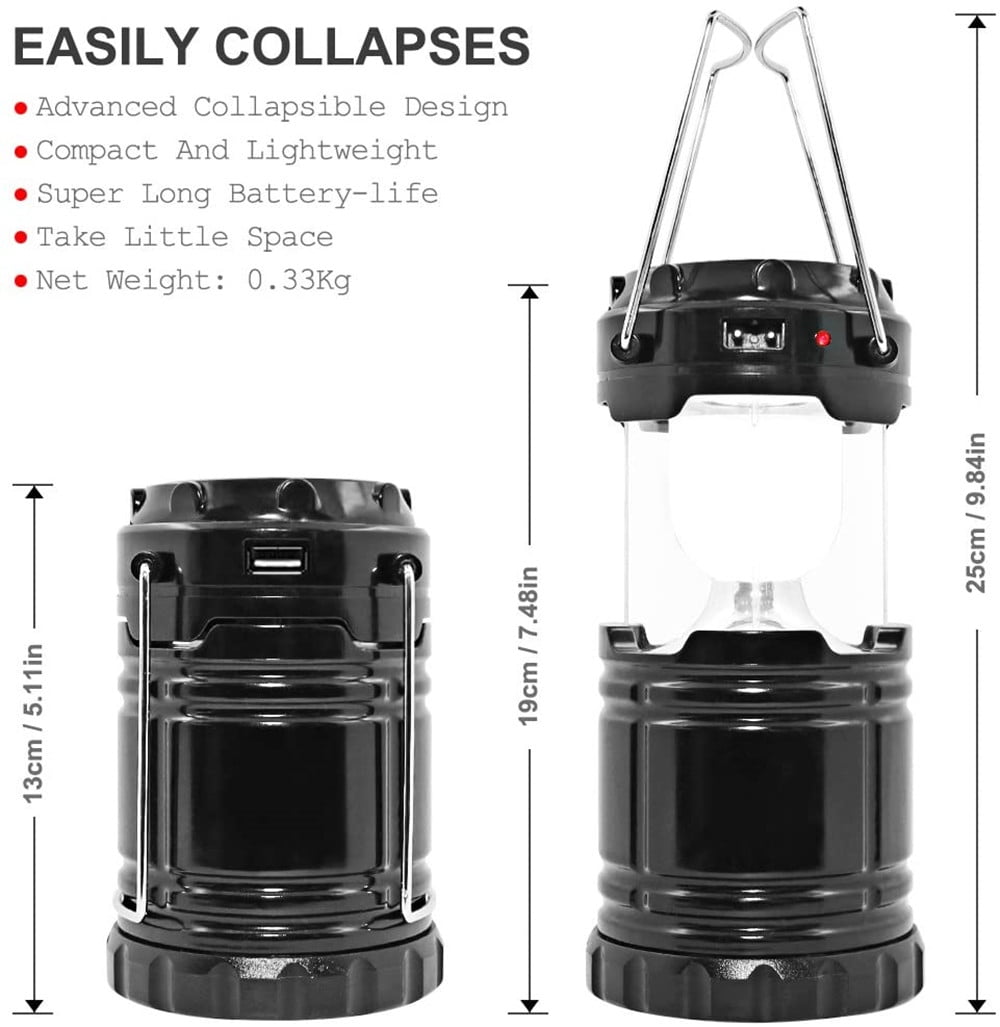 Collapsible Solar Powered Lantern with USB Charger – Survival Cat