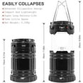 thumbnail image 6 of 2 Pack Solar USB Rechargeable Brightest COB LED Camping Lantern , Charging for Android, Waterproof Collapsible Emergency LED Light - Black & Blue, 6 of 9