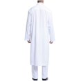 thumbnail image 3 of NaWent Open Front Muslim Clothes for Men Long Sleeve Islam Middle East Kaftan Islamic Thobe Robe Gown Shirt Dress Arab Wear White 10(XL), 3 of 4