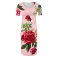 thumbnail image 5 of Taqqpue Women's Maternity Dress Short Sleeve Crew Neck Bodycon Wedding Guest Pregnancy Dresses Printed Fitted Stretch Maternity Clothes Summer Boho Baby Shower Photoshoot, 5 of 6