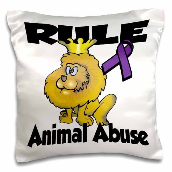 3dRose, Rule Animal Abuse Awareness Ribbon Cause Design, 16x16 inch Pillow Case