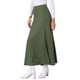 thumbnail image 4 of Falda Maxi Casual Ligera de Cintura Alta Estiramiento Sólido Fluyente Acampanada de INSPIRE CHIC para Mujeres M Verde Militar, 4 of 6