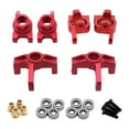 thumbnail image 1 of KLKCMS Kits de Support de Moyeu de Direction pour Wltoys 144010 144001 144002 1/12 1/14 RC Voiture Rouge, 1 of 6