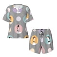 thumbnail image 2 of Yiaed Cute Geese Print Short Sleeve Pajama Sets for Women Casual Crew Neck 2 Piece Lounge Sets Women's Short-Sleeved Pajama-4X-Large, 2 of 5