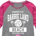 thumbnail image 3 of Barbie - Property of Barbie Land Beach Volleyball Team - Toddler & Youth Girls Raglan Graphic T-Shirt, 3 of 5