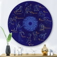 thumbnail image 2 of Designart 'Zodiac Signs and Zodiac With Constellations' Modern Circle Metal Wall Art 36x36 - Disc of 36, 2 of 5