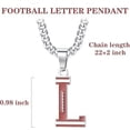 thumbnail image 3 of Initial A-Z Letter Football Soccer Necklace for Men, Silver Stainless Steel Football Soccer Charm Pendant Necklace, 22+2inch Personalized Birthday Christmas Jewelry Gifts for Men, 3 of 5