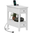 thumbnail image 1 of HOMCOM End Table with Charging Station USB Ports Side Table with Storage, 1 of 10