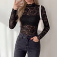 thumbnail image 5 of WULMLEO Womens Lace Long Sleeve Tops Sheer Mesh Blouse Black M, 5 of 7