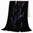 thumbnail image 2 of Celestial Black Cat Leaping Moon, Festive Pet Portrait Pattern, Warm Flannel Blanket for Living Room and Bedroom, Cat Lovers Christmas Gift, Pet Lover Home Decor, 2 of 9
