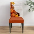 thumbnail image 4 of muroi Dining Chair Slipcover, Thanksgiving Fall Orange Pumpkin Maple Leaf Vintage Farm Wooden Plank Stretch Covers Removable Parsons Protector for Room Banquet, Set of 6 Thanksgivingsan4064 6PCS, 4 of 7
