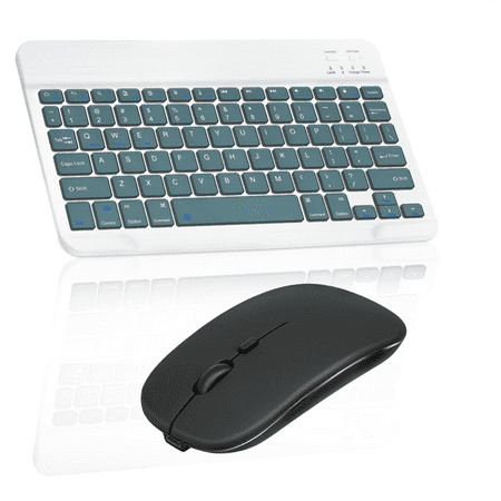 Rechargeable Bluetooth Keyboard and Mouse Combo Ultra Slim Full-Size Keyboard and Mouse for Samsung Galaxy Tab S7 and All Bluetooth Enabled Mac/Tablet/iPad/PC/Laptop -Pine Green with Black Mouse