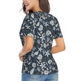 thumbnail image 3 of Vsdgher Sea Shells 1 Women Shirts V Neck Short Sleeve Tops T-Shirt Basic Tees, S to 3XLXX-Large, 3 of 5