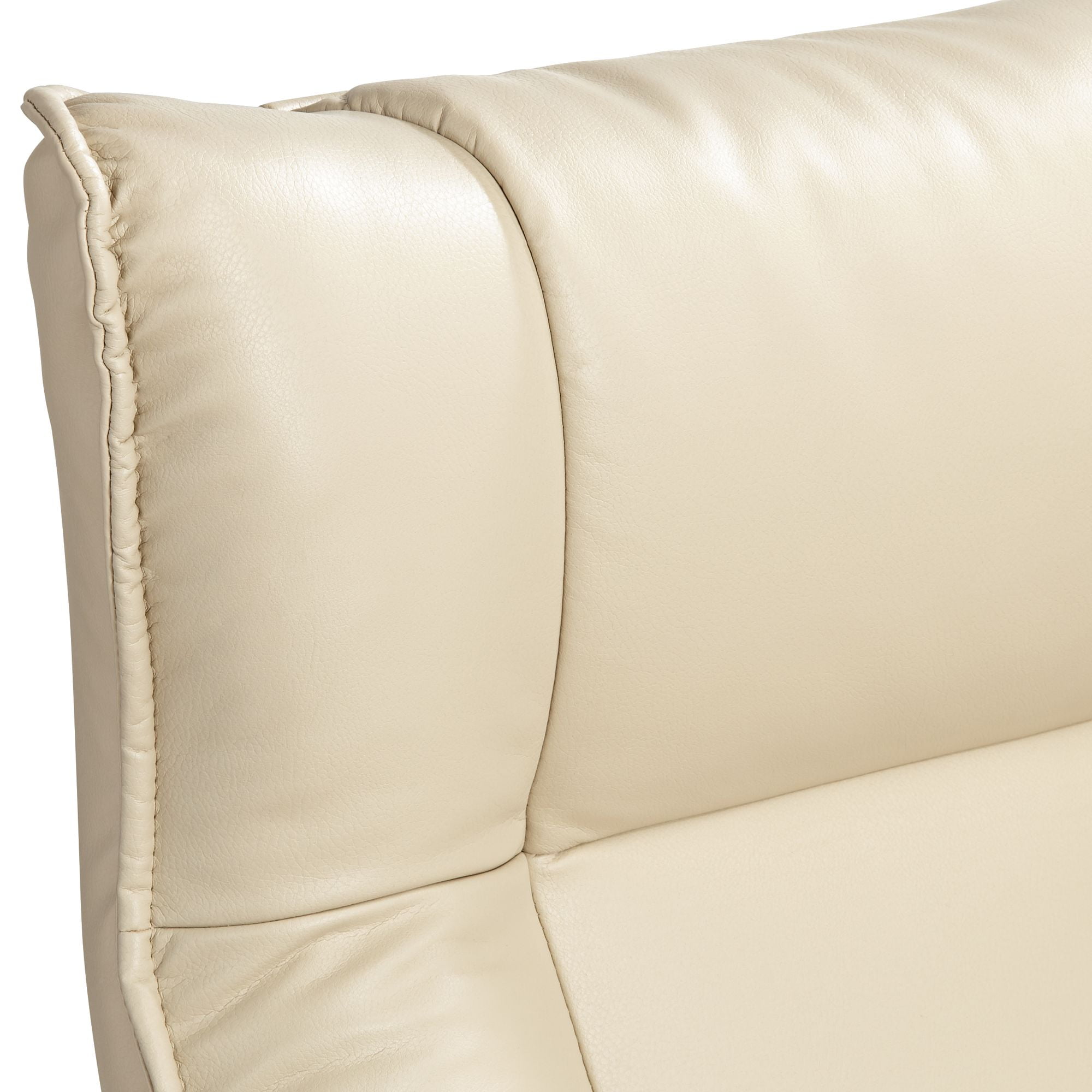 BenchMaster Stucco Swivel Ottoman Faux Leather Recliner Chair Modern Armchair Ergonomic Push Manual Reclining Bedroom Living Room