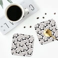 thumbnail image 4 of Yiaed Cute Panda Print Leather Coasters for Drinks - Cup Coasters Coffee Table Kitchen Table Bar, Home & Office Gifts Handmade Drink Coasters-Square, 4 of 6