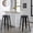 Black, variant on Backless Modern Light Weight Industrial Contemporary Rustic Vintage Costal Metal Bar Stools Without Back and 4 Leg Design (Set of 2) (30" Seat, Distressed White)