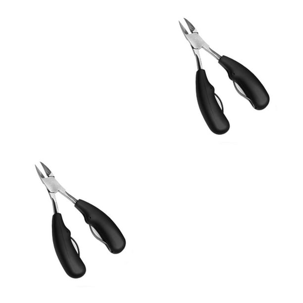 Vogacara Ingrown-cortauñas de acero inoxidable para uñas, herramientas de pedicura, corrección de uñas de punta gruesa profunda en los negro 2piezas