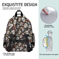 thumbnail image 5 of Black Colorful Skull Flower Pattern Backpack for School,Cute School Bag,Schoolbag with Adjustable Shoulder Straps & Padded Back,15.25"x11.5"x5.25", 5 of 5
