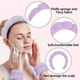 thumbnail image 3 of TISMOD Spa Headband and Wristband Set for Skincare Washing Face Terry Cloth Wrist Towels Head Band for Skin Care Bubble Soft Hairband for Women Girls Makeup Shower(Purple suit), 3 of 7