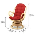thumbnail image 2 of Java Lounge Swivel Rocking Chair with Red Cushion Natural Rattan Wicker Handmade, Natural, 2 of 6