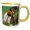 Yellow/White, variant on 3drose, 2 Monarch Butterflies on Pink Flower, 15oz Two-tone Yellow Mug