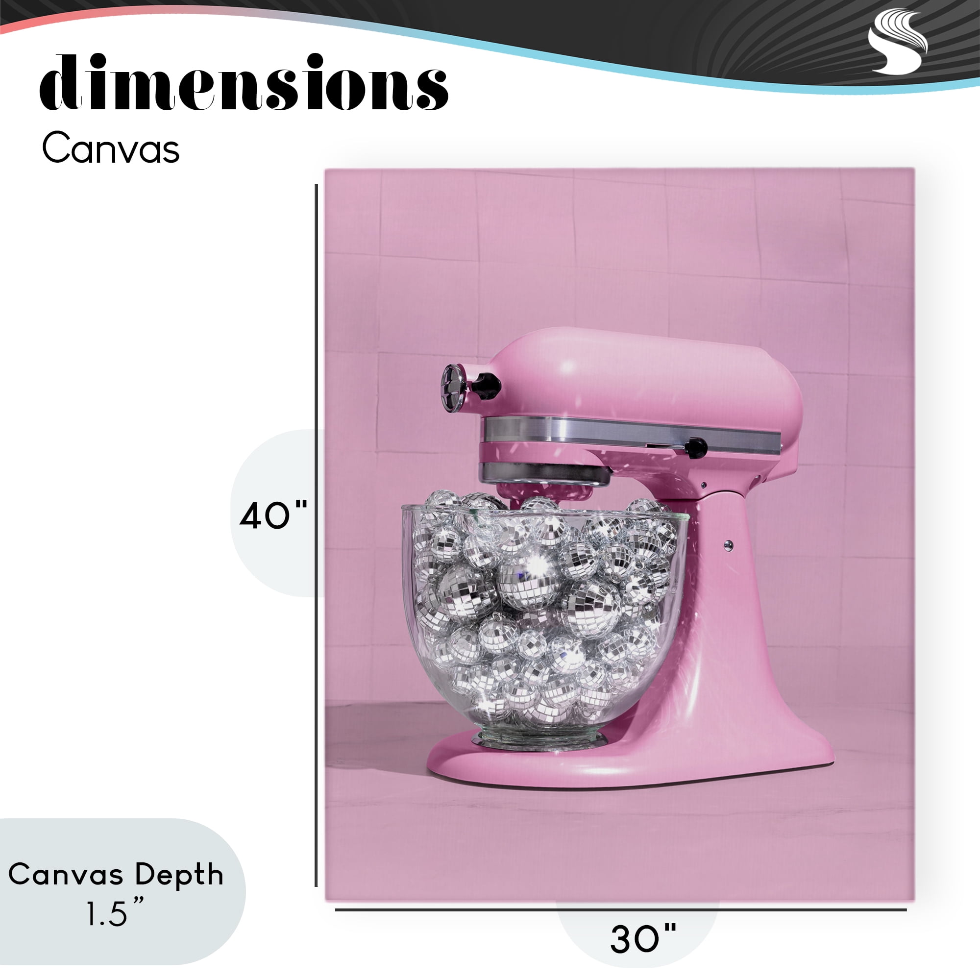 Stupell Industries Disco Kitchen Mixer over Pink Canvas Wall Art, design by LISH Creative